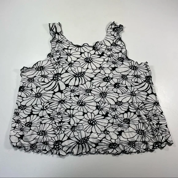 NWT Anthropologie black floral motifs crop tank size XS - Picture 6 of 6